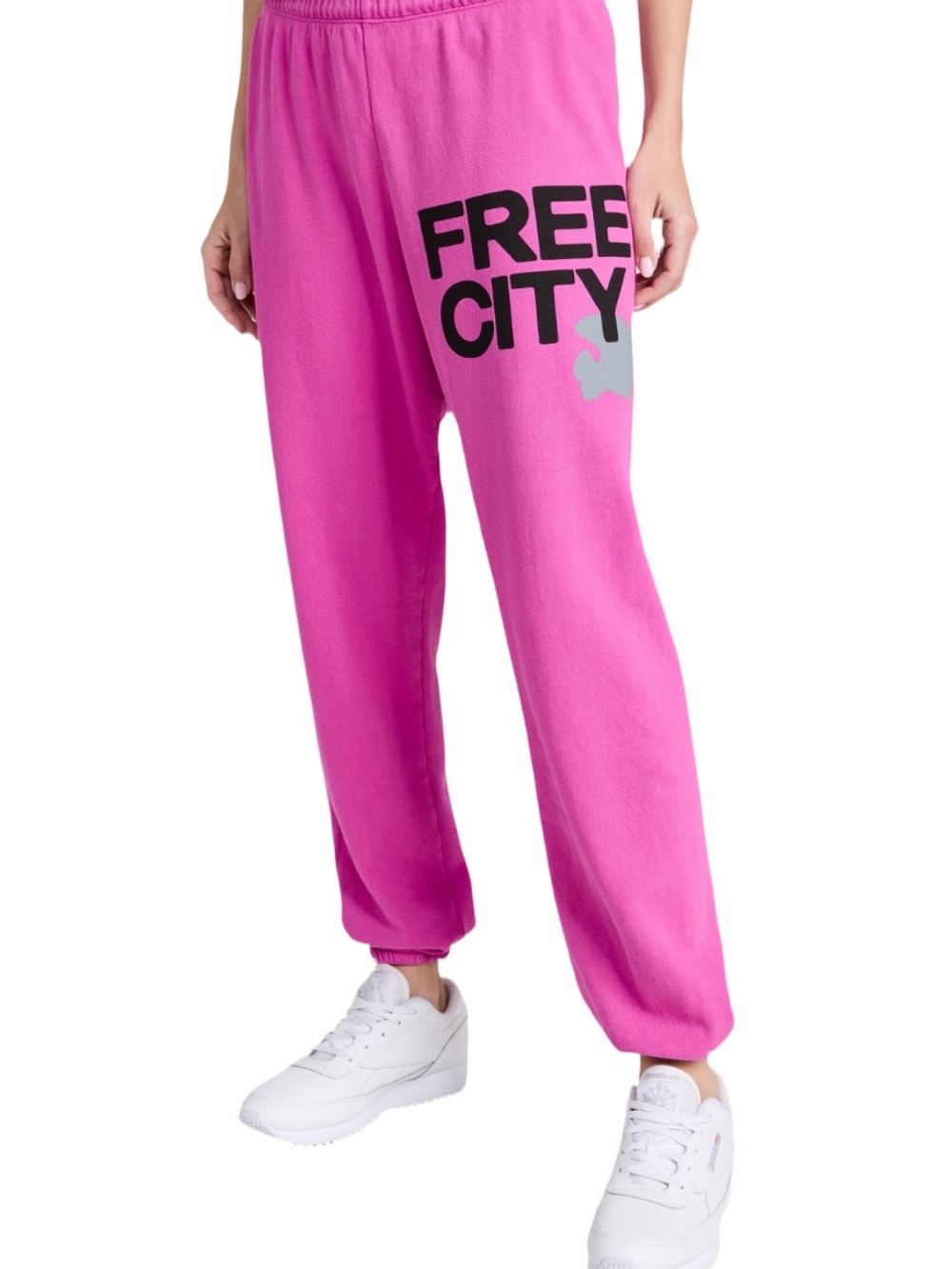 freecity Pink Track Joggers with Black Logo